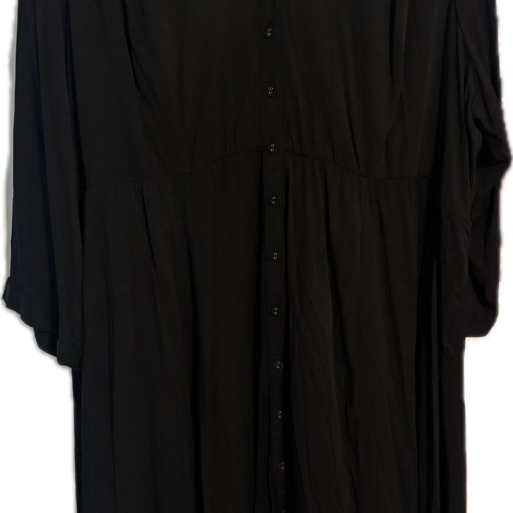 Torrid Black V-Neck Button Down Dress
